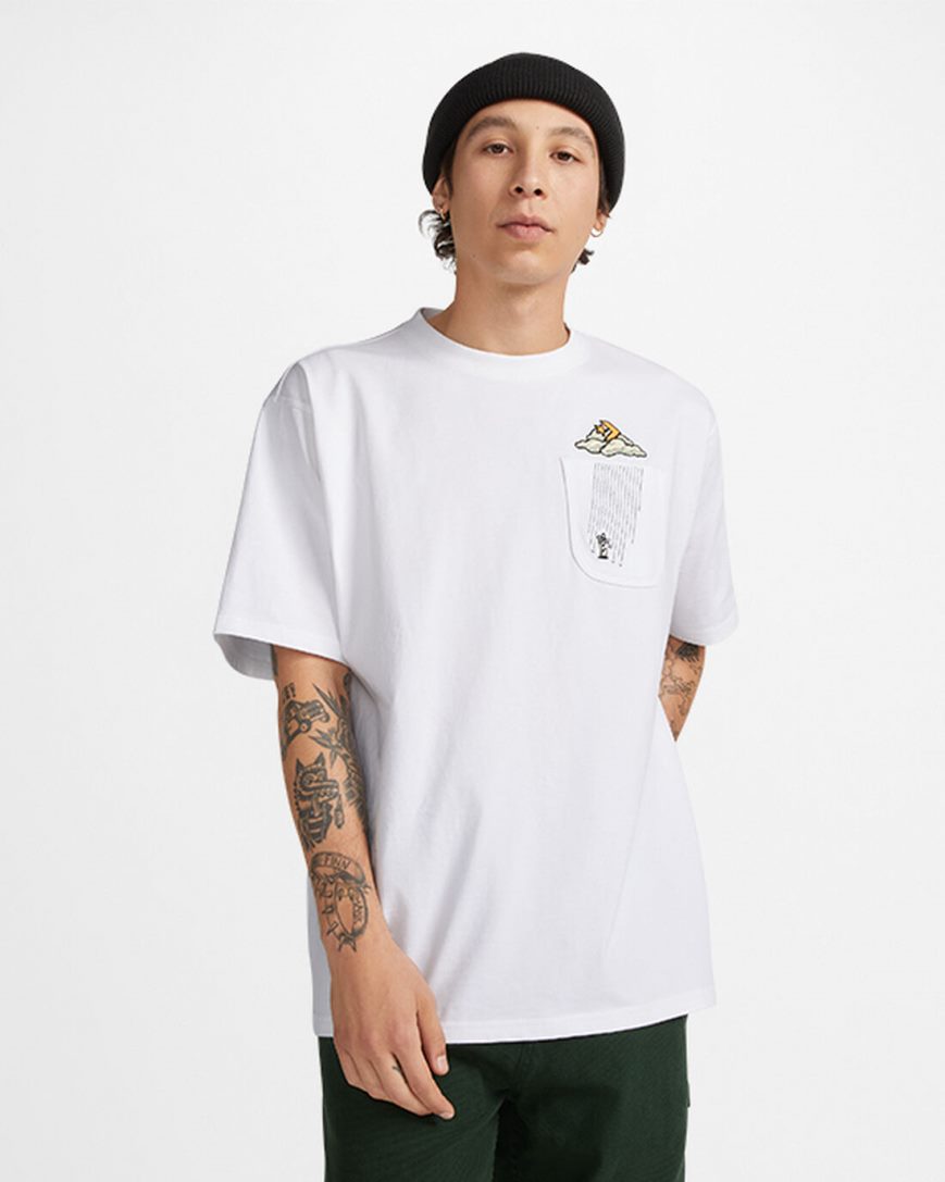 Pánské T-Shirts Converse Cloud Pocket Grafická Bílé | CZ ZCVB61